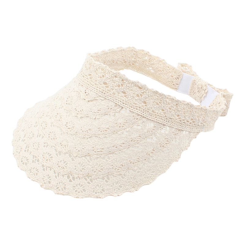 Ženski prazan cilindar, jednobojna, slatka, čipkasta, izdubljena kapa za zaštitu od sunca s velikim obodom, kapa za sportove na otvorenom