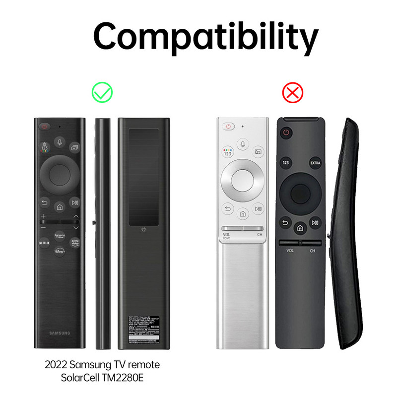 Silikonska futrola za Samsung Smart TV BN59-01385B 01386D 01386C Daljinski upravljač solarnih ćelija, otporan na prašinu, poklopac za BN59-01390A 01385A TM2280E