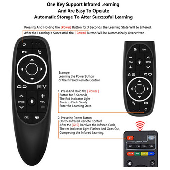 G10S гласово дистанционно управление 2.4G безжична въздушна мишка 2.4G безжичен жироскоп IR обучение за Android TV Box H96 Max X3