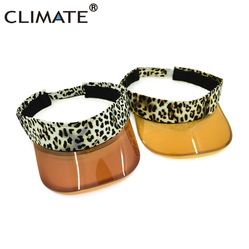 KLIMA Novi leopard vizir Lijepi vizir za sunce Ženski prozirni vizir Modna ljetna kapa Šešir od sunca Zračni vrh Kape za slobodno vrijeme Kasketa za plažu