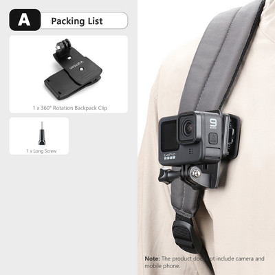 za Gopro 11 10 9 8 7 6 5 Session Accessories Ruksak Clip za Go Pro Fixed Bracket Base za DJI OSMO Vamson VP526