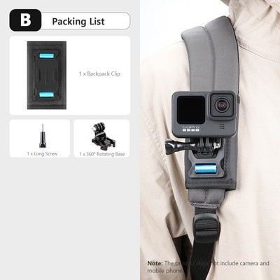 za Gopro 11 10 9 8 7 6 5 Session Accessories Ruksak Clip za Go Pro Fixed Bracket Base za DJI OSMO Vamson VP526