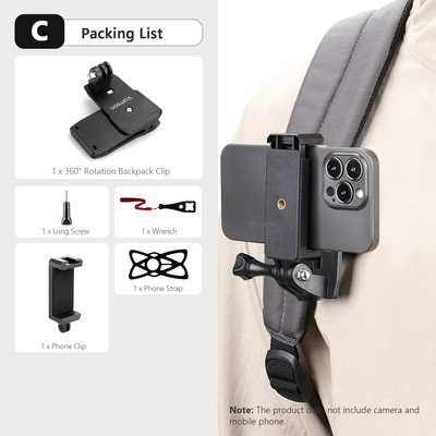 za Gopro 11 10 9 8 7 6 5 Session Accessories Ruksak Clip za Go Pro Fixed Bracket Base za DJI OSMO Vamson VP526