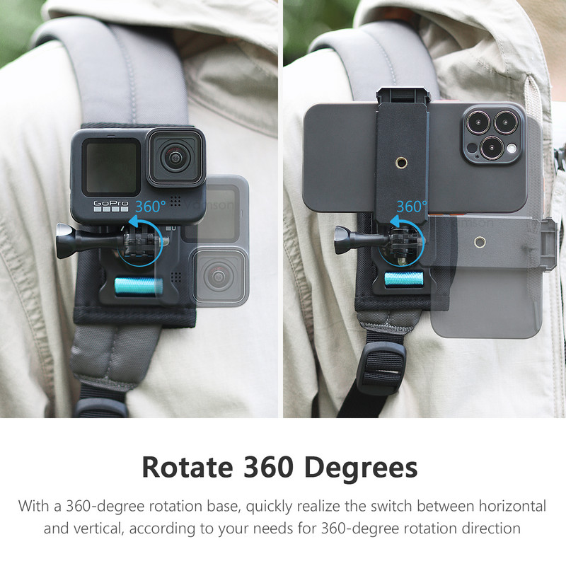 za Gopro 11 10 9 8 7 6 5 Session Accessories Ruksak Clip za Go Pro Fixed Bracket Base za DJI OSMO Vamson VP526