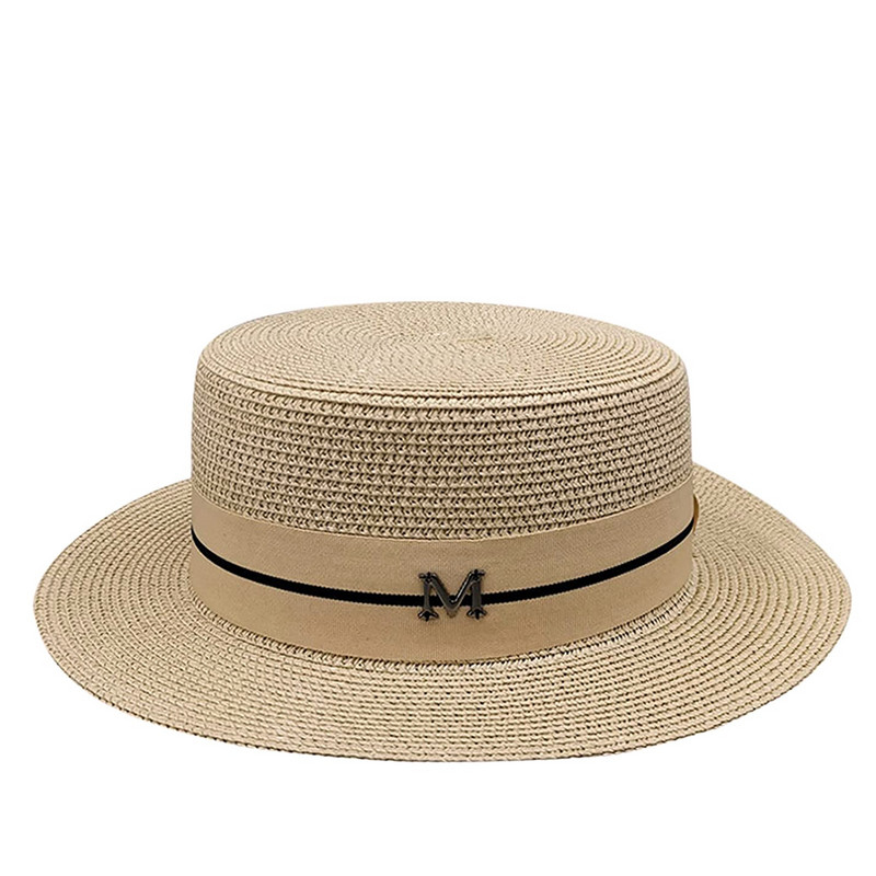 Ženski široki slamnati panama šešir na roladu Floppy šešir od tvida Šešir za plažu Ljetni ženski šešir za zaštitu od sunca sa širokim obodom Fedora šešir