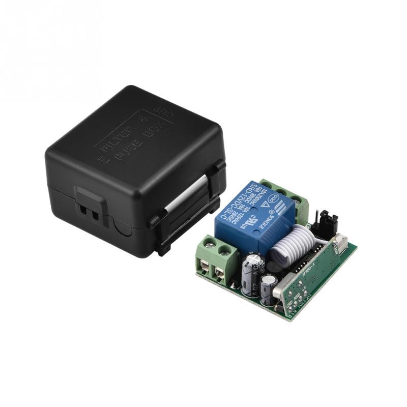 DC 12V egycsatornás relé modul RF vezeték nélküli kapcsoló vevő + távirányító adó DIY Kit vezérlő távirányító