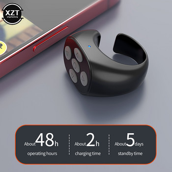 Съвместим с Bluetooth видеоконтролер с върха на пръста Устройство за обръщане на страници за късо видео Мобилен телефон Дистанционно управление Ring Controller