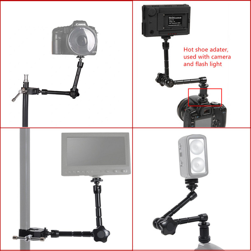 7 vagy 11 hüvelykes, állítható súrlódású csuklós varázskar szuper bilincs tükörreflexes LCD monitorhoz LED fényes fényképezőgép tartozékok gopro hero