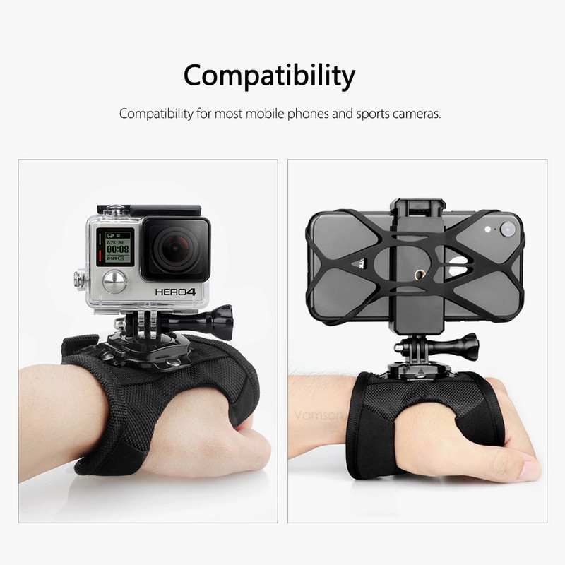 Vamson za Go Pro Dodaci Ronilačka torbica Rotacija od 360 stupnjeva U stilu rukavica Za Gopro Hero 10 9 8 7 6 5 4 za Insta360 za Yi 4k