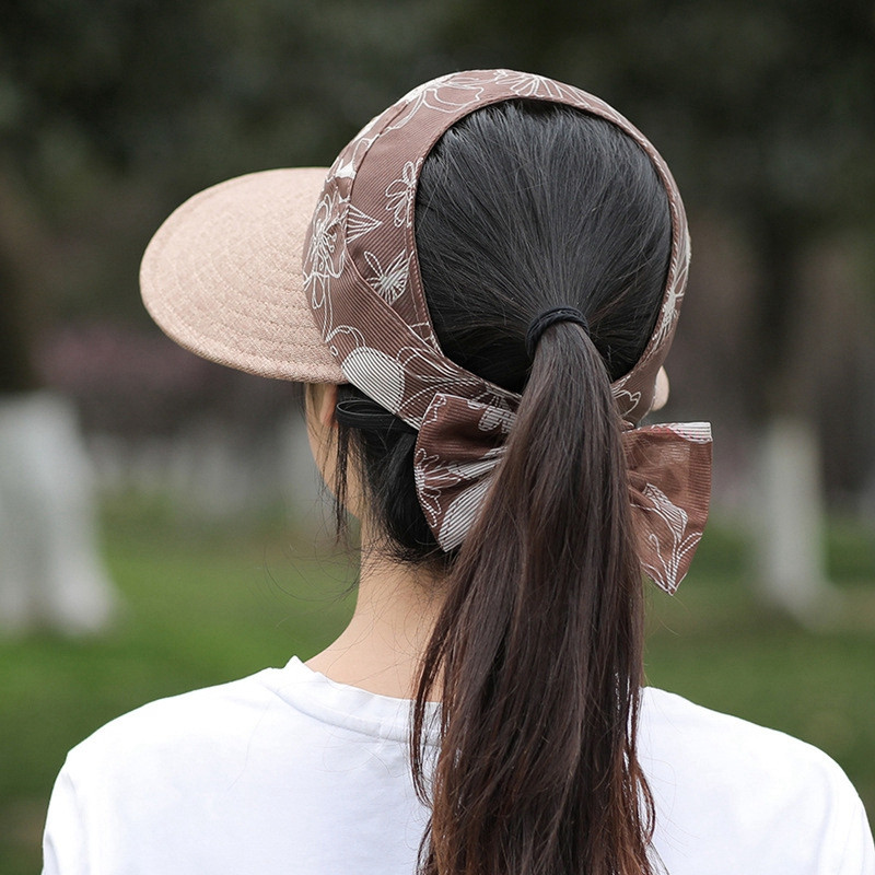 Pălărie de soare pentru femei de vară, șapcă cu viziere cu imprimeu cu flori, șapcă de baseball cu boruri scalabile, cu protecție UV, în aer liber, pentru plajă.