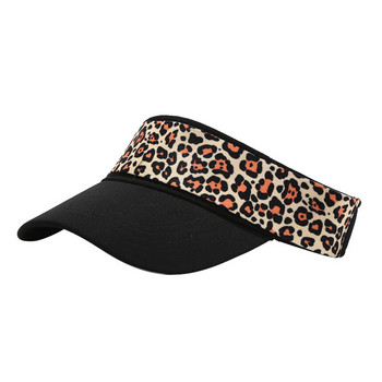 Leopard Print Visor Καπέλα Γυναικεία Casual Outdoor Sun Protection Empty Top Caps