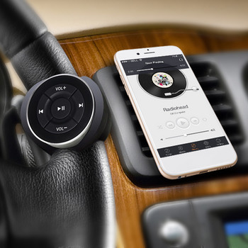 Συμβατό ασύρματο Bluetooth Κουμπί πολυμέσων Τηλεχειριστήριο αυτοκινήτου Τιμόνι MP3 Αναπαραγωγή μουσικής για IOS τηλέφωνο Android Tablet