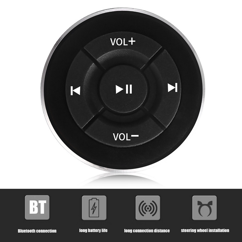 Juhtmeta Bluetoothiga ühilduv meediuminupp kaugjuhtimispult auto rool MP3 muusika esitamine iOS-i Android-telefoni tahvelarvuti jaoks
