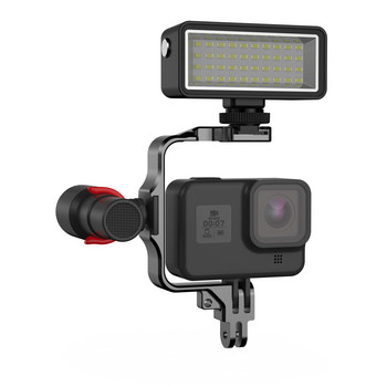 Μεταλλικό πλαίσιο με κρύο στήριγμα παπουτσιών για GoPro Hero 11 10 9 8 7 Dji Action 3 Αξεσουάρ κάμερας Βάσεις για φωτισμό Προσάρτηση μικροφώνου