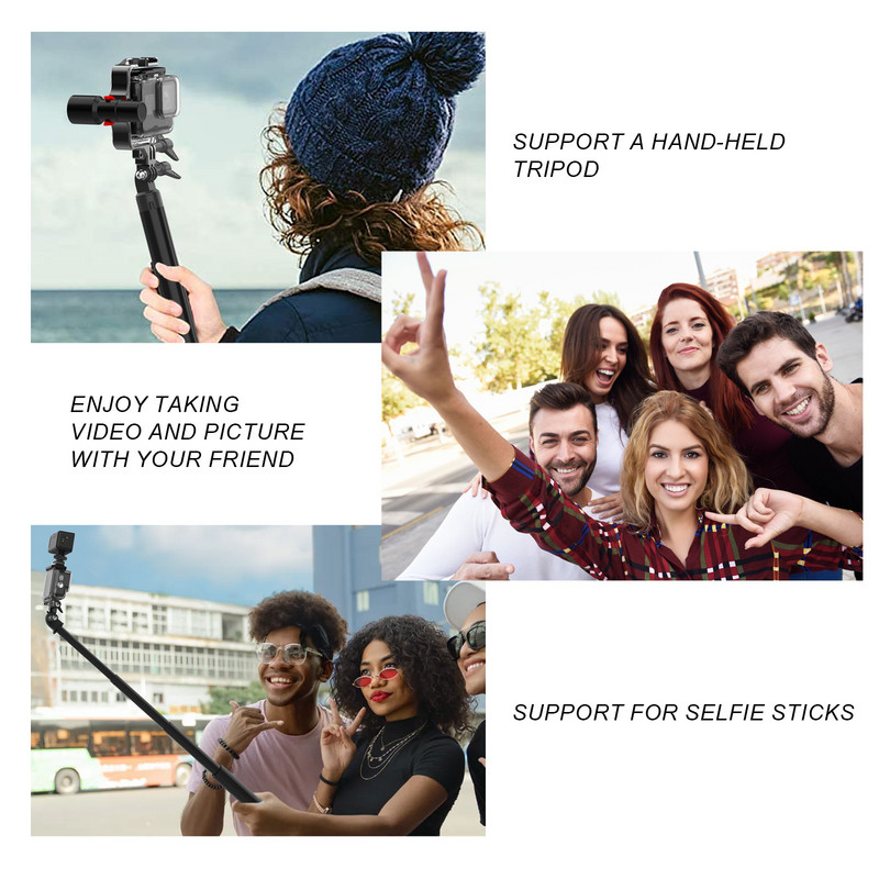 Metalinis rėmas su šaltų batų laikikliu, skirtu „GoPro Hero“ 11 10 9 8 7 „Dji Action 3“ fotoaparato priedai Apšvietimo laikikliai Mikrofono lazdelės tvirtinimas