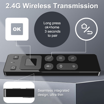 2 σε 1 Air Mouse Φωνητικός έλεγχος RGB με οπίσθιο φωτισμό 2.4G ασύρματο τηλεχειριστήριο Air Mouse με 6 αξόνων γυροσκόπιο δέκτη USB για Android