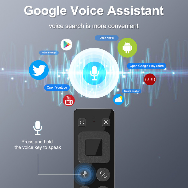 2 az 1-ben Air Mouse Voice Control RGB háttérvilágítású 2.4G vezeték nélküli Air Mouse távirányító 6 tengelyes giroszkóp USB vevővel Androidhoz