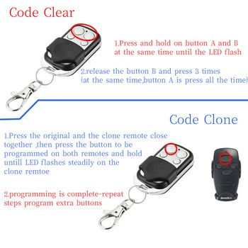 433MHz RF Universal Copy Remote Control Function Transmitter Auto Cloning Duplicator for Garage Door Car CAME Remote