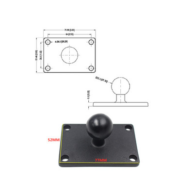 Za Garmin TomTom GPS Ram aluminijska dvostruka utičnica, 1 inčna kuglasta baza, četvrtasta, okrugla dijamantna baza za montažu s AMP uzorkom rupa