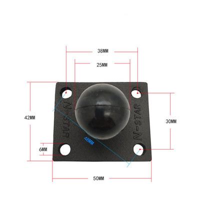 Za Garmin TomTom GPS Ram aluminijska dvostruka utičnica, 1 inčna kuglasta baza, četvrtasta, okrugla dijamantna baza za montažu s AMP uzorkom rupa