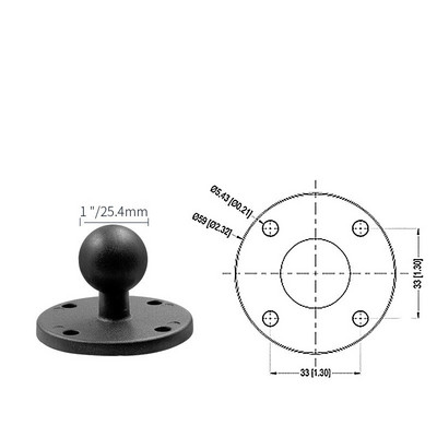 Za Garmin TomTom GPS Ram aluminijska dvostruka utičnica, 1 inčna kuglasta baza, četvrtasta, okrugla dijamantna baza za montažu s AMP uzorkom rupa