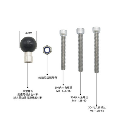 Za Garmin TomTom GPS Ram aluminijska dvostruka utičnica, 1 inčna kuglasta baza, četvrtasta, okrugla dijamantna baza za montažu s AMP uzorkom rupa