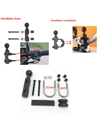 Za Garmin TomTom GPS Ram aluminijska dvostruka utičnica, 1 inčna kuglasta baza, četvrtasta, okrugla dijamantna baza za montažu s AMP uzorkom rupa