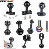 CNC 1 hüvelykes golyósfej-adapter 1/4" M5 állítható csavarral rögzített rögzítés GoPro kamerához víz alatti búvártartó tálca lámpabilincs