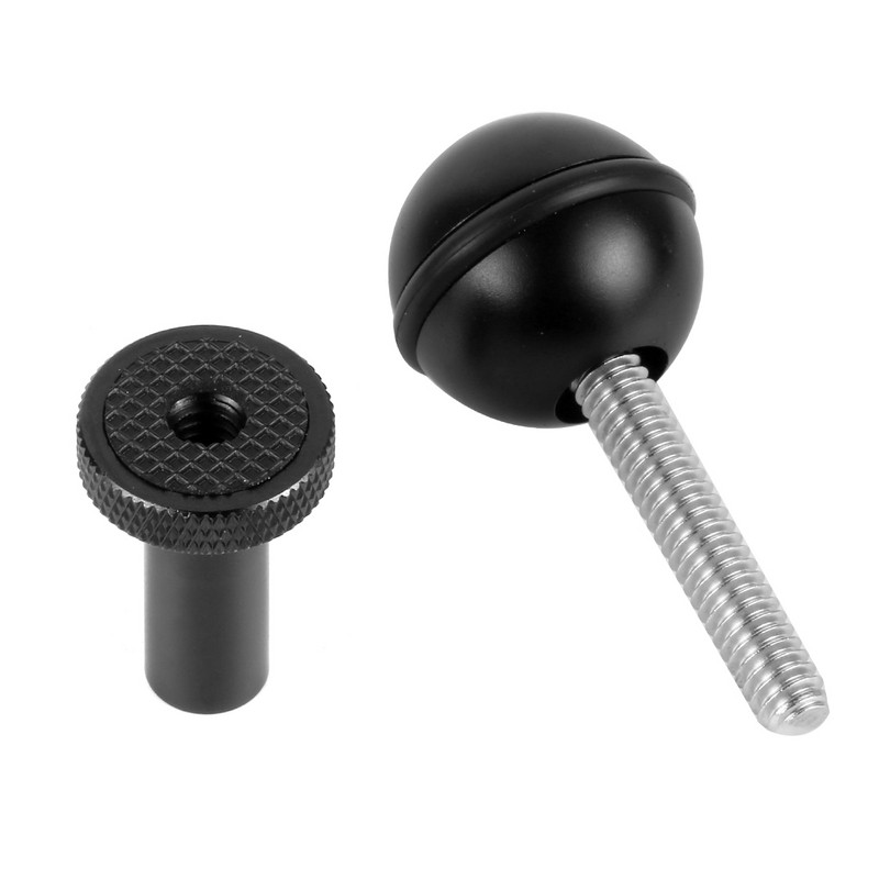 CNC 1 hüvelykes golyósfej-adapter 1/4" M5 állítható csavarral rögzített rögzítés GoPro kamerához víz alatti búvártartó tálca lámpabilincs