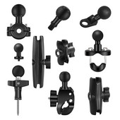 Suport adaptor cu cap bilă de 1 inch, braț de extensie, ghidon pentru motocicletă, frână, ambreiaj, bază de comandă, montare combinată cu șuruburi în U pentru camera Gopro