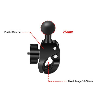 Suport adaptor cu cap bilă de 1 inch, braț de extensie, ghidon pentru motocicletă, frână, ambreiaj, bază de comandă, montare combinată cu șuruburi în U pentru camera Gopro