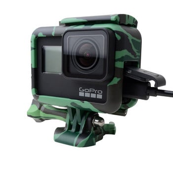 Για Gopro Frame Case Shell Protector Housing Army Green + Lone Screw + Βάση βάσης For Go Pro Hero 5 6 7 Μαύρα Νέα Αξεσουάρ