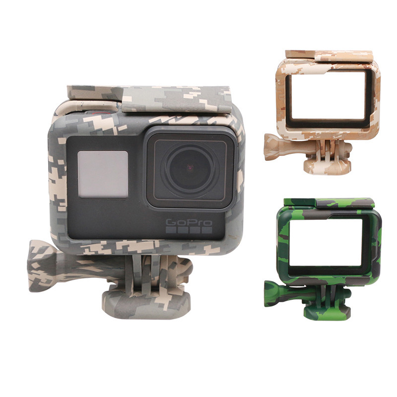 Za GoPro okvir Kućište Shell Protector Kućište Army Green + Lone Screw + Base Mount Za Go Pro Hero 5 6 7 Black Novi dodaci