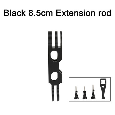Aliuminio lydinio prailginimo svirtis, metalinė stulpelio tvirtinimo šalmo lazda, skirta Gopro 11/10/9/MAX/8/7/6/5, Insta360 One RS/RX/X2 priedai