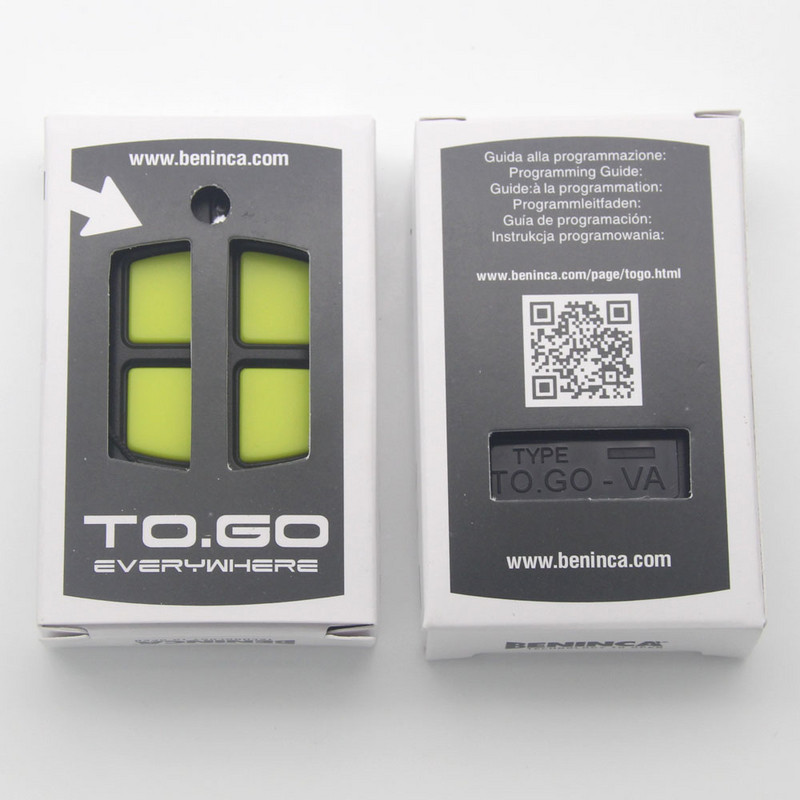 BENINCA Daljinski upravljač 433.92MHz BENINCA TO.GO TOGO VA 2VA 4VA Gate Garage Door Daljinski upravljač Rolling Code