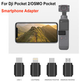 DJI Pocket 2/OSMO Pocket USB TYPE-C IOS okostelefon-adapterhez Android Data Connector Interfész Kézi Gimbal Kamera Tartozék