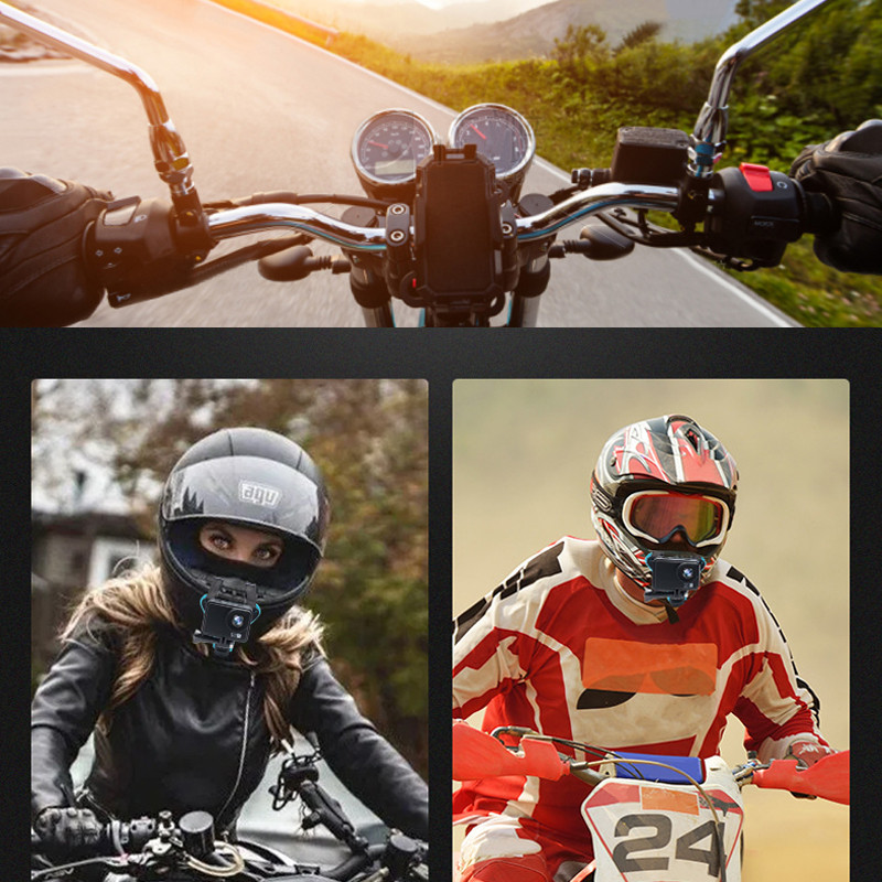 Mootorratta kiivri eesmise lõua aluse kaamerahoidik GoPro Hero DJI Osmo Action Insta360 märulikaamera tarvikutele kiivri rihm