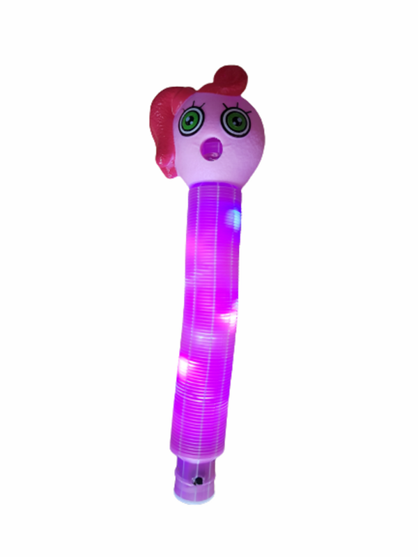 Тръба Fidget, Мама Хъги, Светеща, Сензорна, Розова, Пластмасова