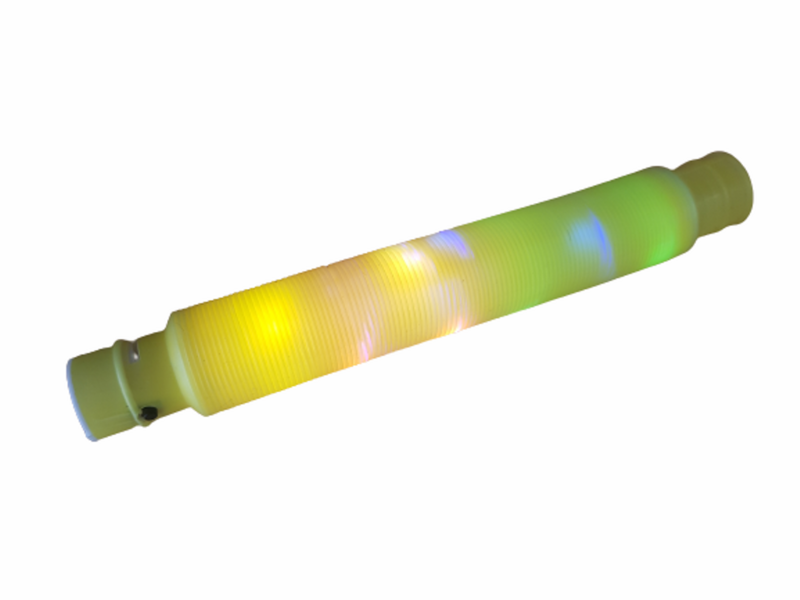 Играчка Fidget, Тръба, Пластмасов, Жълт, Светеща