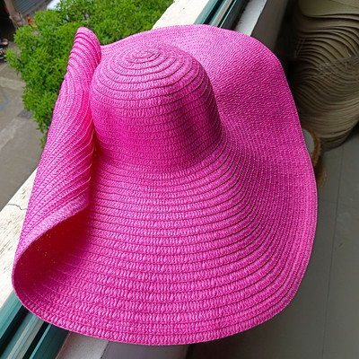 Ogroman slamnati šešir sklopivi ljetni šešir za sunčanje s UV zaštitom ins net crveni šešir za sunčanje na plaži Šešir od slame