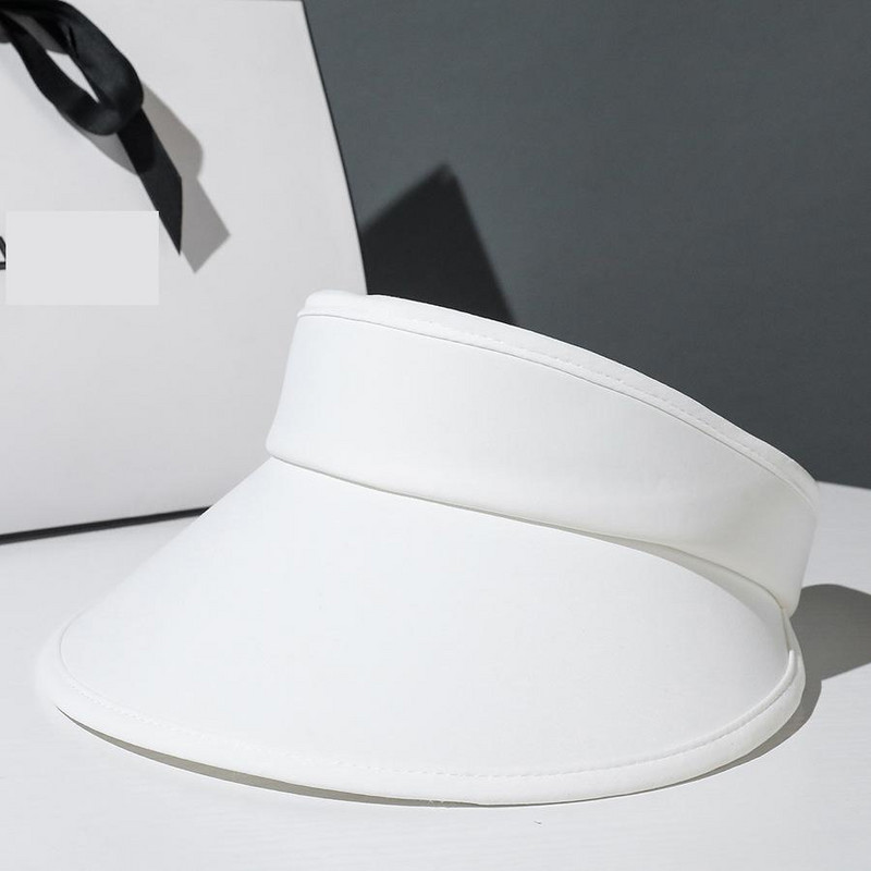 COKK vasarinės skrybėlės moterims Skėčias nuo saulės, tuščias viršutinis paplūdimio kepurėlis, moteriškas laisvalaikio vienspalvis mėlynos spalvos skydelis nuo saulės plataus krašto skrybėlė nuo saulės Kelionės