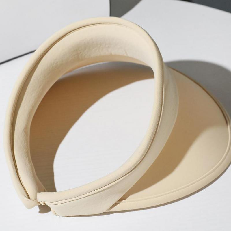 COKK vasarinės skrybėlės moterims Skėčias nuo saulės, tuščias viršutinis paplūdimio kepurėlis, moteriškas laisvalaikio vienspalvis mėlynos spalvos skydelis nuo saulės plataus krašto skrybėlė nuo saulės Kelionės