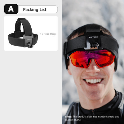 Vamson galvas siksna priekš Gopro Hero 10 9 8 7 6 Kameras piederumi Mobilā tālruņa klipu labojums iPhone 13 12 11 Xiaomi Samsung Huawei