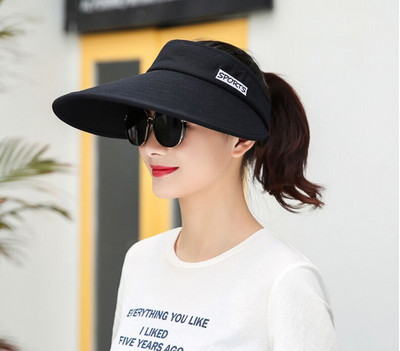 Új, 2021-es női nyári napellenző széles karimájú kalap strandsapka állítható UV védelemmel női sapka csomagolható