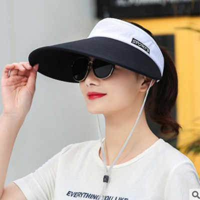 Új, 2021-es női nyári napellenző széles karimájú kalap strandsapka állítható UV védelemmel női sapka csomagolható