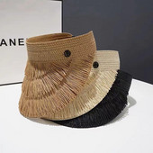 Divatmárka tervező nyári sapkák női szemellenzők szalmakalap női bojtok üres felső szabadtéri női napkalapok női strandsapkák