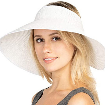 WEOOAR sklopivi ženski ljetni šeširi Slamnati šešir Štitnik za sunce Ženska kapa sa širokim obodom Muški panama šešir za plažu 2021. Bucket Chapeau MZ155