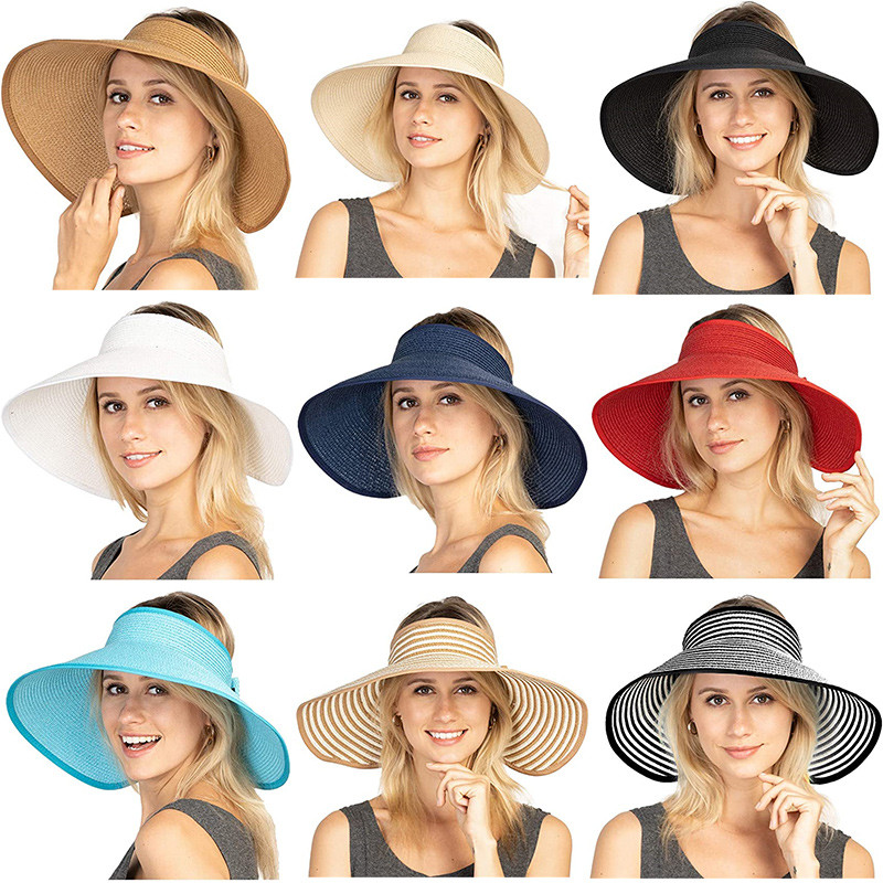 WEOOAR sklopivi ženski ljetni šeširi Slamnati šešir Štitnik za sunce Ženska kapa sa širokim obodom Muški panama šešir za plažu 2021. Bucket Chapeau MZ155