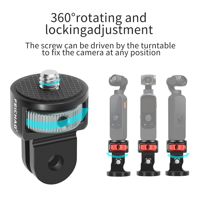 Aluminijski adapter za tronožac s vijkom od 1/4 inča, 360 rotirajući nosač za Gopro 11 10 9 Insta360 One X2 X3 Action 3 Dodaci za fotoaparate