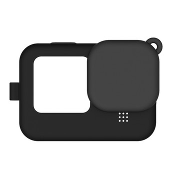 Силиконов калъф за GoPro Hero 11 10 9 Черен закален стъклен протектор на екрана Защитно фолио Капак на капачката на обектива за аксесоари GoPro9